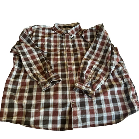 Carhartt Men's Plaid Shirt - Brown and White - Picture 1 of 4
